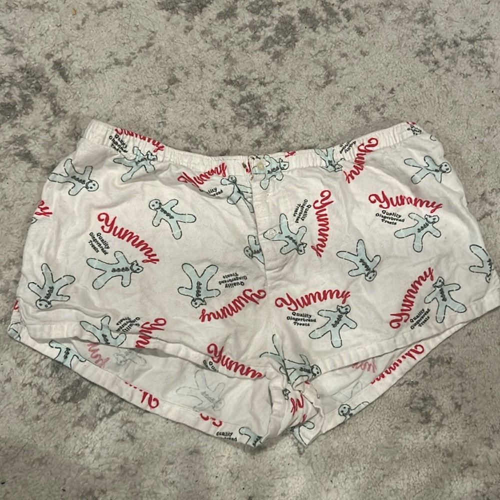 Gingerbread Print “Yummy” PJ Shorts